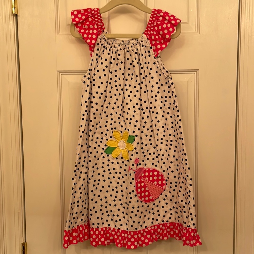 Hand Smocked Polka Dot Ladybug Dress